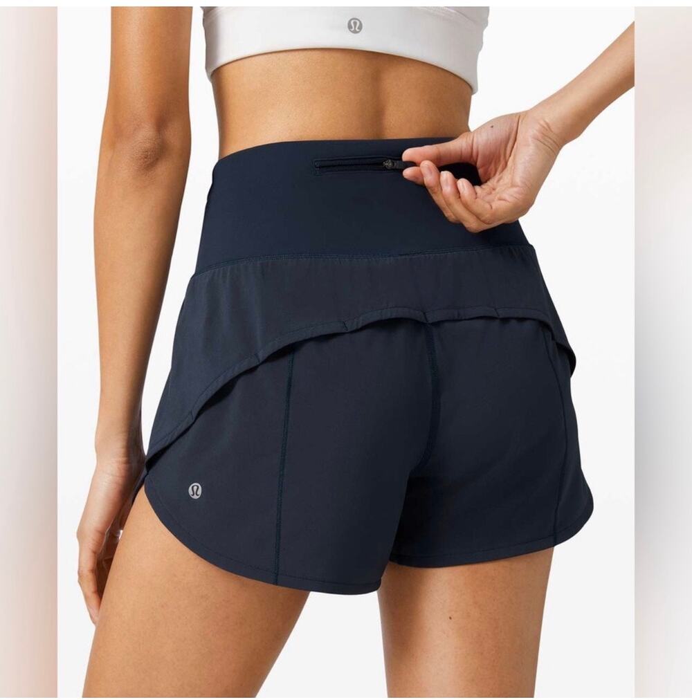 Lululemon Shorts Womens 4 Blue Speed Up High Rise 4" *Long True Navy Athletic